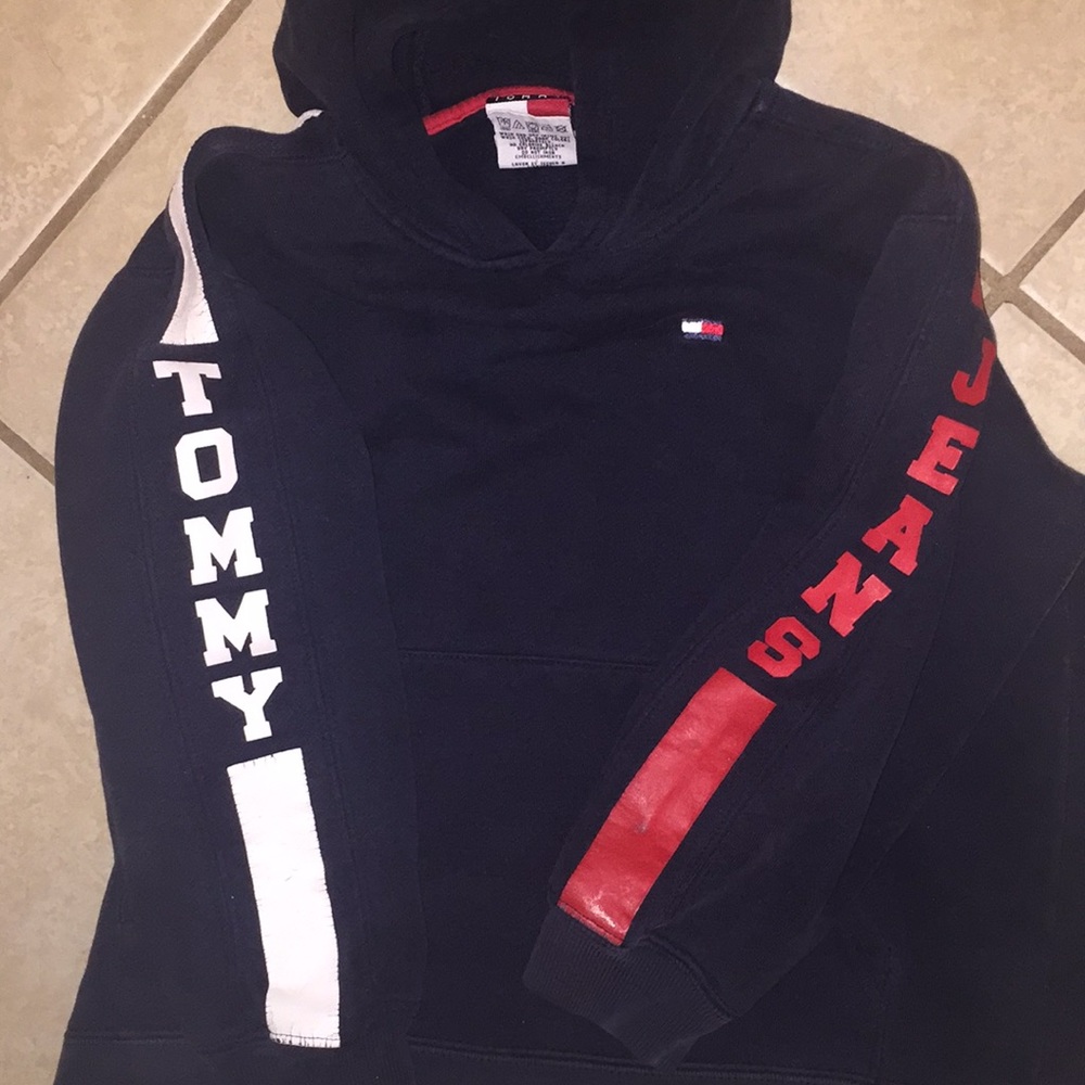 90s Tommy Hilfiger crop hoodie youth Size small - Picture 2 of 8